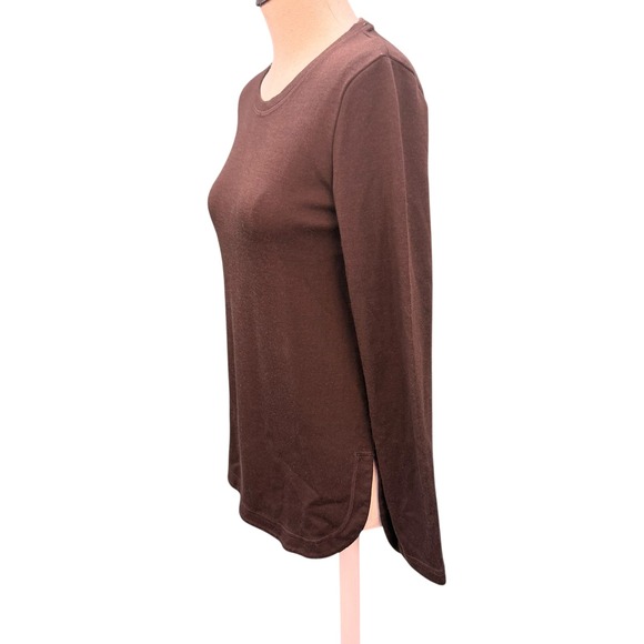 WOOLX Blair 100% Merino Wool Long Sleeve Top Brown Size Extra Small - Picture 5 of 6